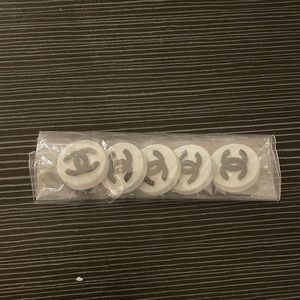 Lot of 5 Authentic Chanel Buttons Black and White